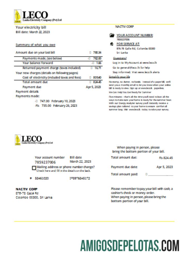 Projeto de Lei de Negócios de Eletricidade da LECO Corporation, SCR amostra